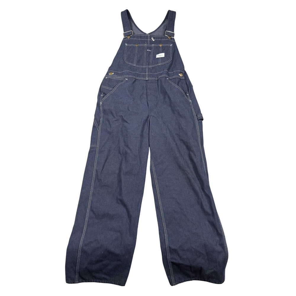 Vintage 70s Sears Tradewear Mens Denim Overalls Indigo Blue Union Made 34x30